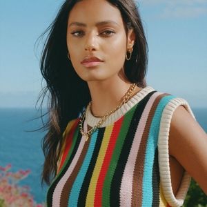 Rowing Blazers Cotton Knit Croquet Sweater Vest Croquet Stripe / Sz Small